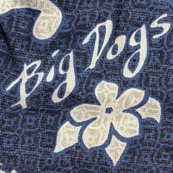 Big Dogs Tropical Blue & White Floral Button-up Shirt Hawaiian Pattern Pocket 3X - Picture 3 of 16